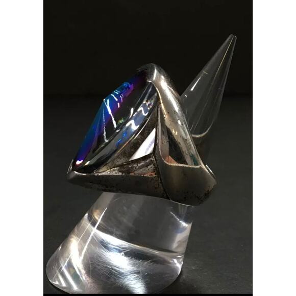 AMAZING Baccarat Fleur De Psyche 925 Sterling Silver Ring - Picture 4 of 5